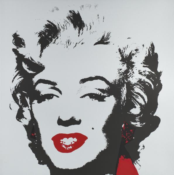 Marilyn, Kopf, Silber, Schwarz, Rot